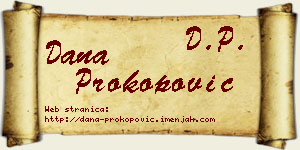 Dana Prokopović vizit kartica